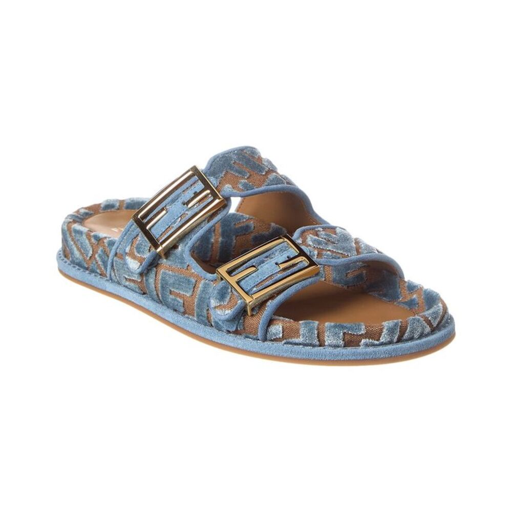 Fendi Blue and Brown Sandals